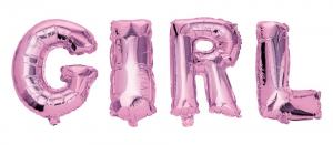 Folieballonger GIRL rosa - Doppresenter