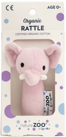 Ekologisk Skallra Elefant (rosa) - NatureZoo - Nallar & mjukisdjur