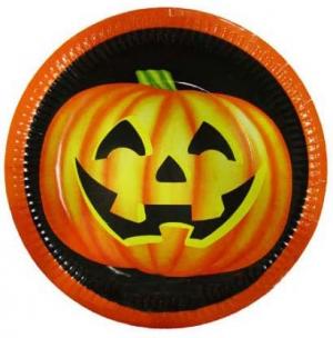 Papperstallrikar Halloween Glad Pumpa, 8-pack Present
