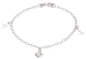 Silverarmband, tro hopp och kärlek, 17cm Present