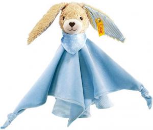 Snuttefilt Hoppel Kanin, blå (ekologisk), 28cm - Steiff nalle - Doppresenter