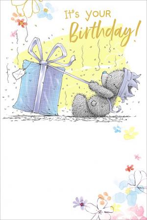 Kort, It's your birthday (nalle öppnar paket) - Me To You - Nallar & mjukisdjur