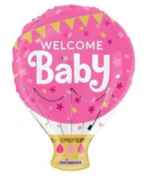 Folieballong Welcome Baby, Rosa Present