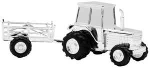 Sparbössa, Traktor med vagn, silver Present