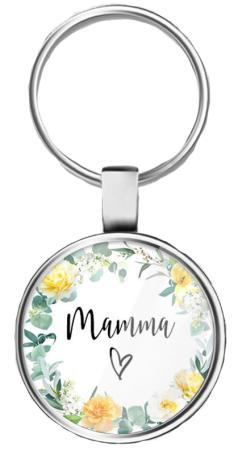 Nyckelring "Mamma" (blomster) Present