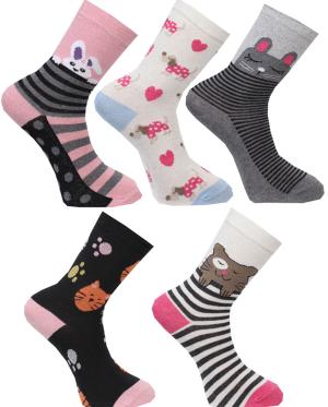 Roliga Strumpor till henne - Djurmotiv (5-pack) Present