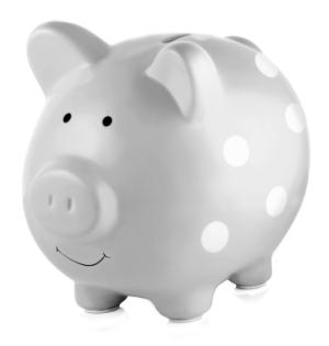 Sparbössa Piggy - Grå Prickig Present