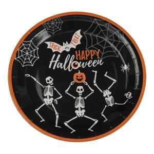 Papperstallrikar Halloween Dansande Skelett 8-pack Present