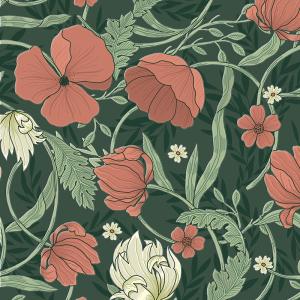 Kort med blommotiv (folierad) Present