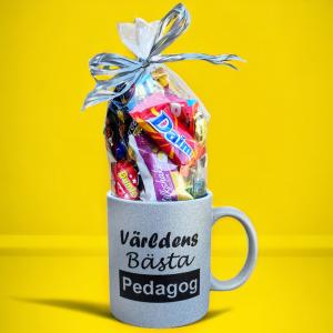Mugg Pedagog med godis Present