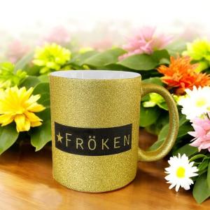 Mugg "Fröken", guldglittrig - Presenteriet Present