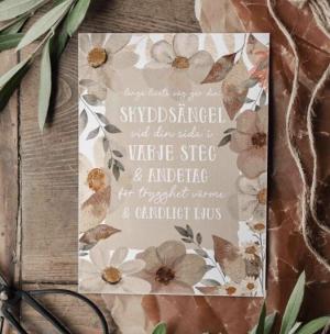 Kort "Skyddsängel", blommotiv - Majas lyktor/ Barncancerfonden Present
