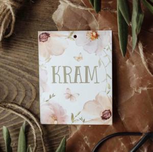 Kort "Kram", blommotiv - Majas lyktor/ Barncancerfonden Present