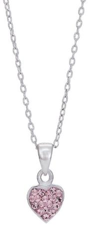 Silverhalsband med rosa hjärta - Doppresenter