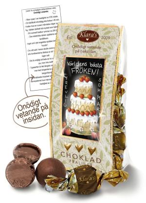 Chokladpraliner Världens bästa fröken - gott och onödigt vetande (grön påse) Present