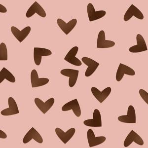 Kort med hjärtan (rosa folierat) Present