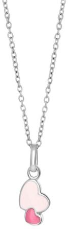Silverhalsband med emaljhjärtan, 38cm - Doppresenter