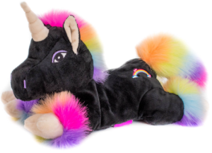 Värmenalle Enhörningen Rainbow svart - Habibi Plush - Doppresenter